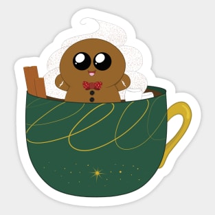 Gingerbread Man Hot Chocolate Sticker